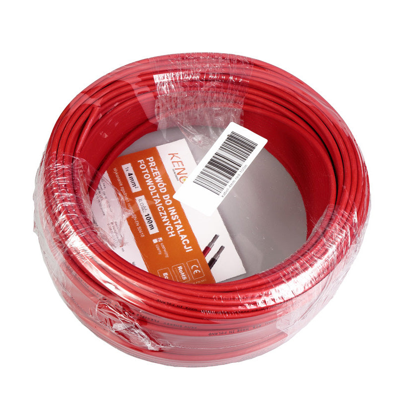 KENO Przewod 4mm Czerwony Solarkabel 100m